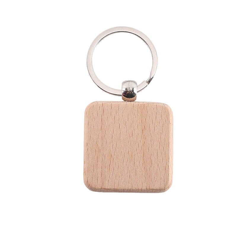 Cuadrado llavero en madera