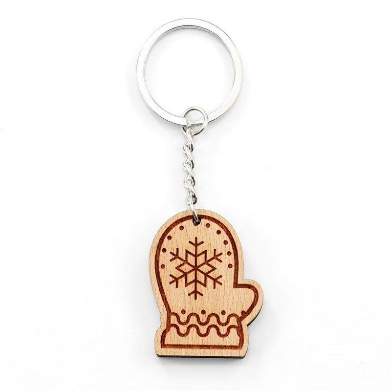 Llavero Guantes de Navidad de Madera