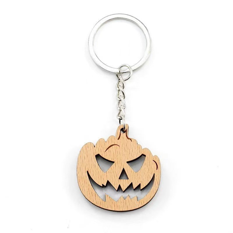 Llavero de madera Calabaza Smiley