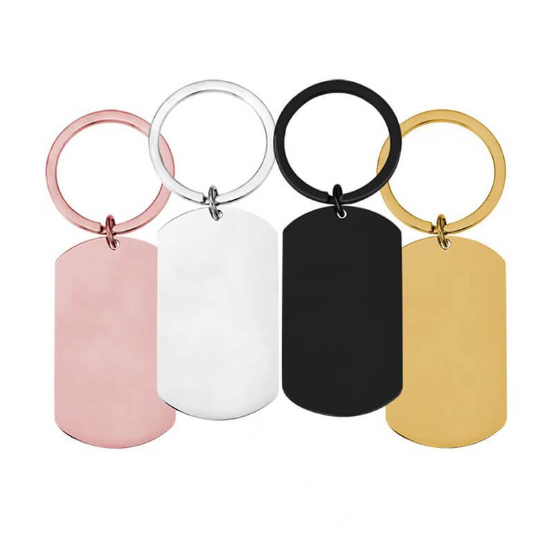 Llavero de metal con placa para perro