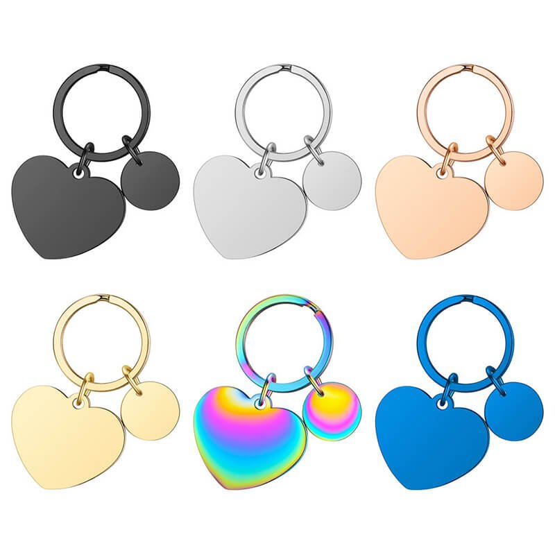 Llavero de metal corazón multicolor