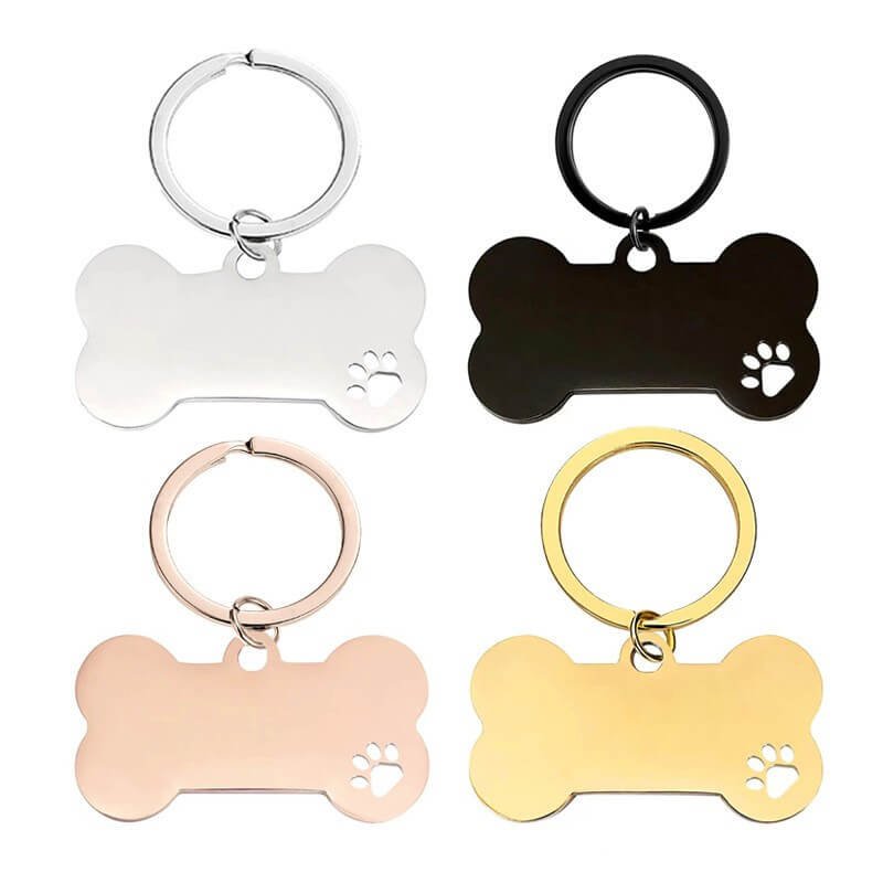 Llavero de metal estilo hueso de perro