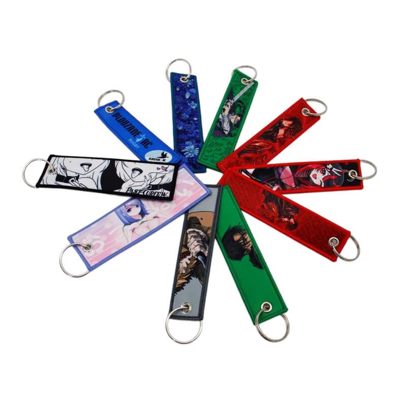 Llavero de tela con estampado de anime