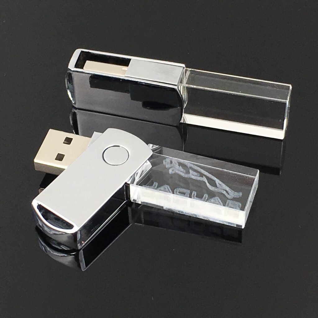 Clave USB Rotativa de Acrílico Iluminada