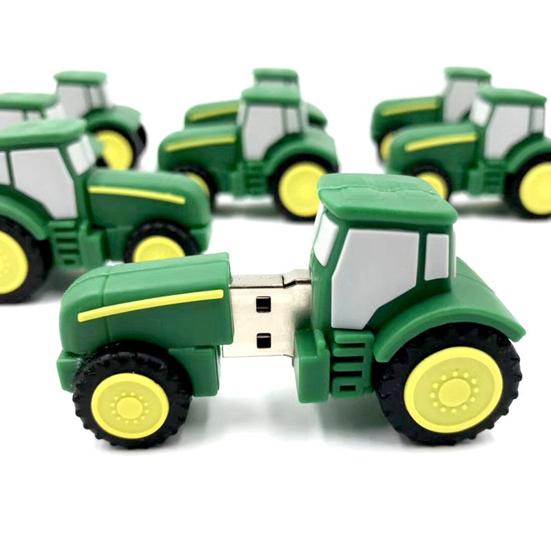 Green-drag-shaped-flash-drive-for-company-giveaway