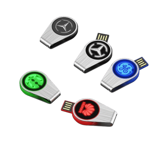Rotating Black Colloid Light-Up USB Flash Drive - Image 2