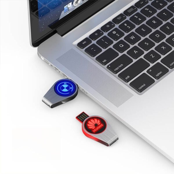 Rotating Black Colloid Light-Up USB Flash Drive - Image 4