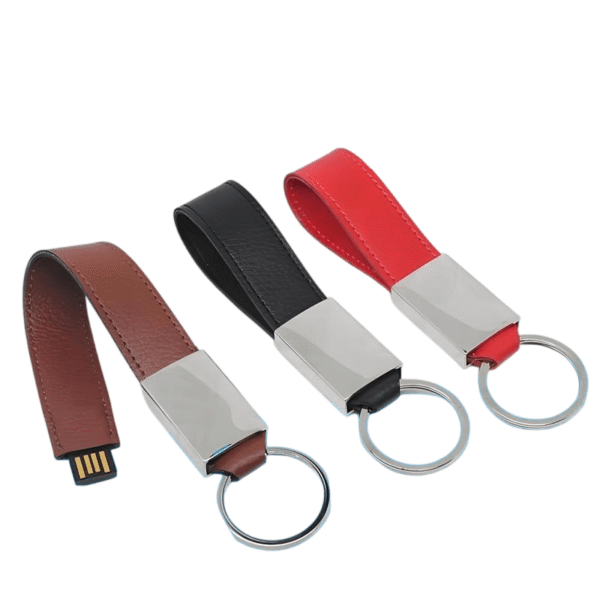 Leather Wristband Keychain USB Drive