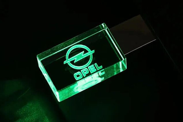 Purple - Glowing 3D Laser - Engraved Crystal USB Flash Drive
