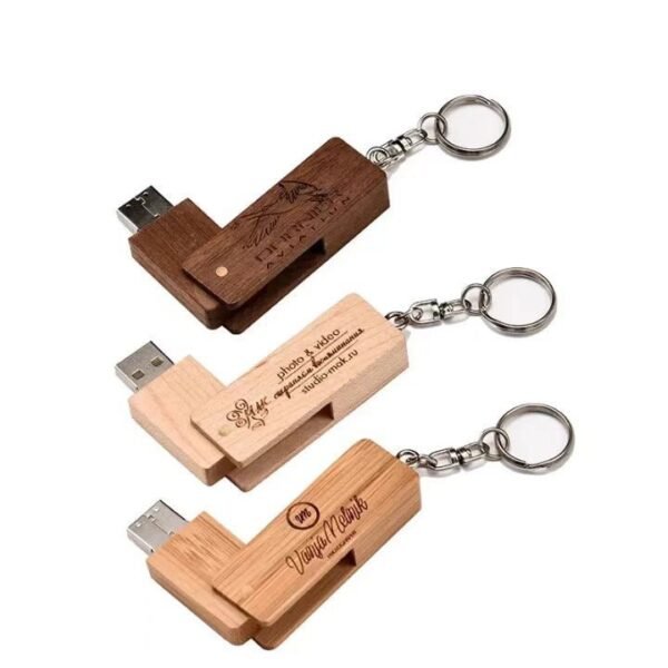 Long Strip Right-Angle Wooden USB Stick - Image 2