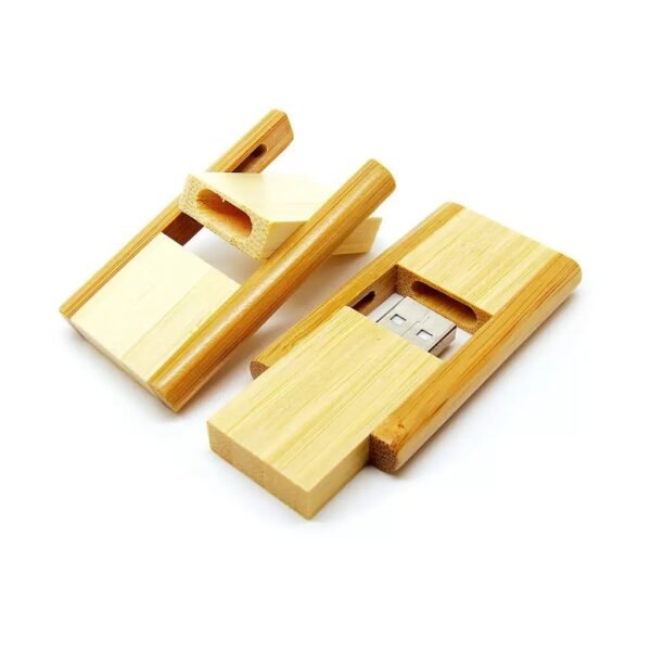 Natural Log Wood Flip USB Drive - Image 3