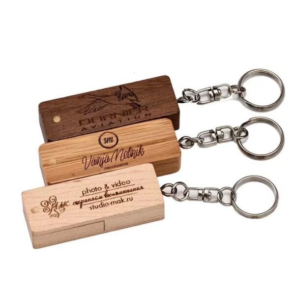Long Strip Right-Angle Wooden USB Stick - Image 3