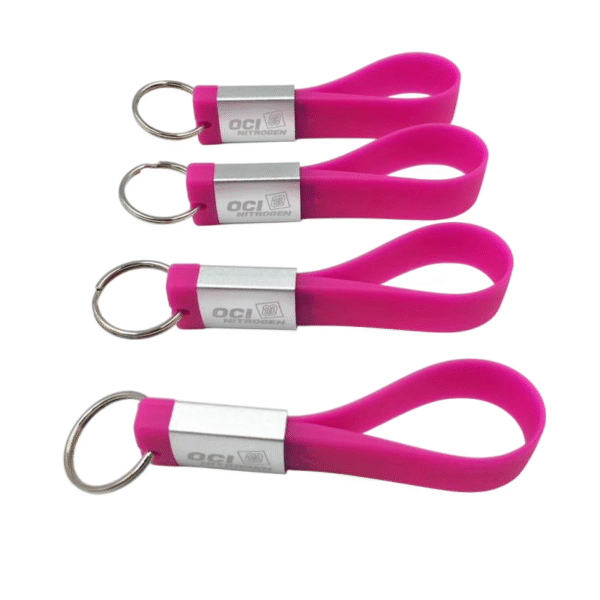 Custom Pink Wristband USB Drive with Soft Rubber Strap