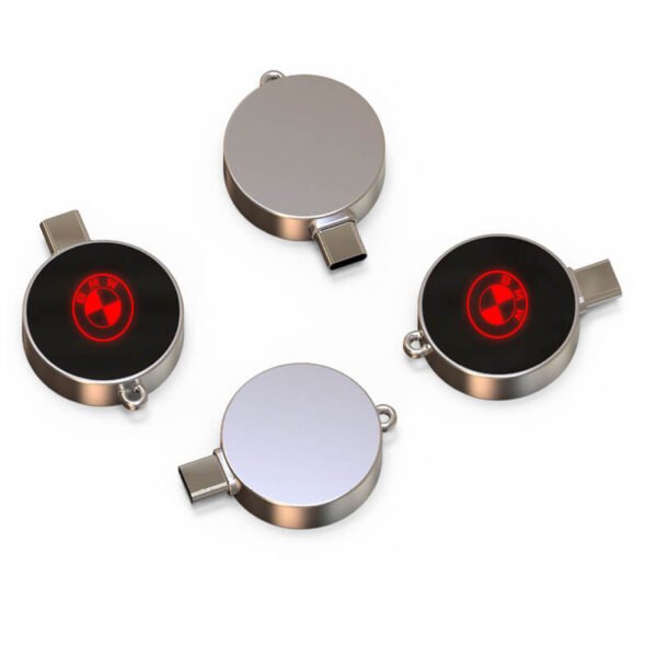 Metal Light-Up School Emblem USB Drive - Image 2
