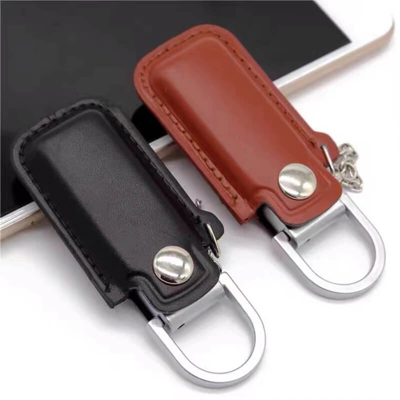USB2.0 Keychain Leather USB Flash Drive-1