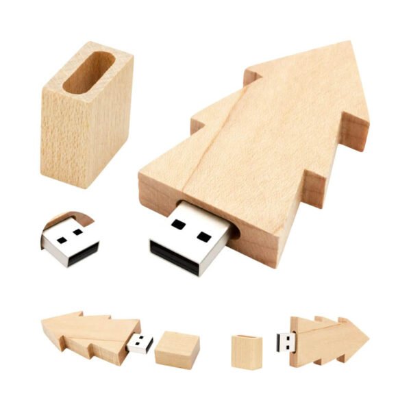 Wooden Christmas Tree USB Flash Drive