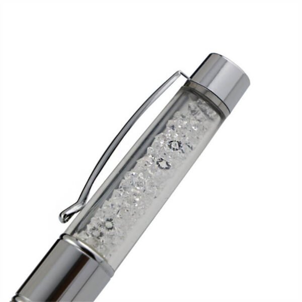 Colored Acrylic Rhinestone Ballpoint Pen USB Flash Drive - Image 4