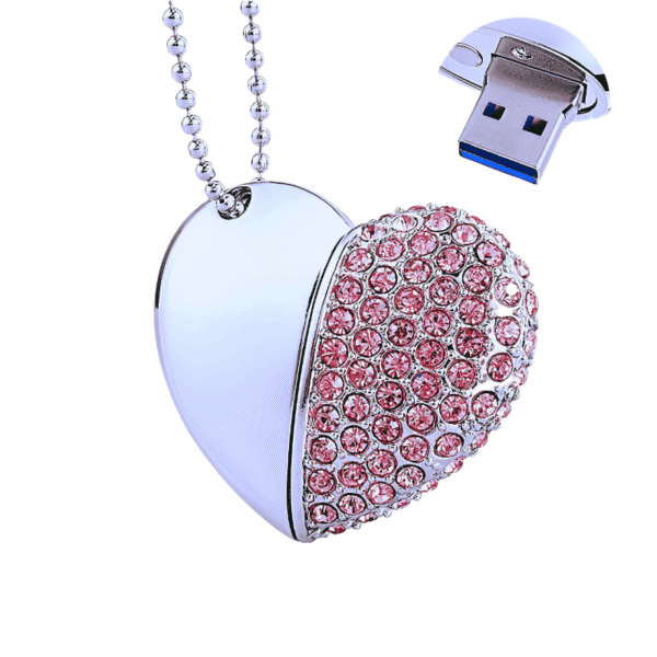 Heart-shaped Crystal USB Drive - Image 4