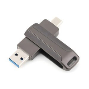 gunmetal-New rotating USB-C USB flash drive for phone