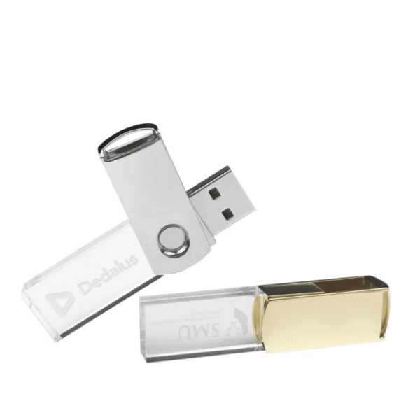 Rotating Acrylic Light-Up USB Drive