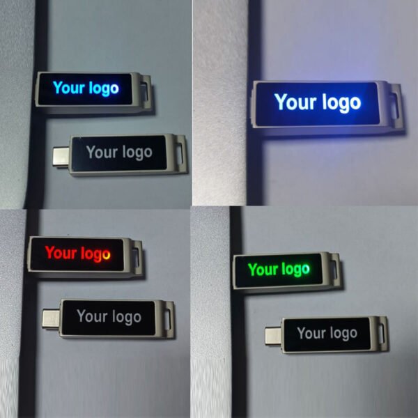 Elongated LED Engraved Light-Up USB Drive - Image 4