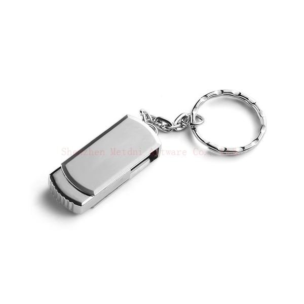 Memoria USB giratoria de metal con llavero - llavero personalizado por encargo
